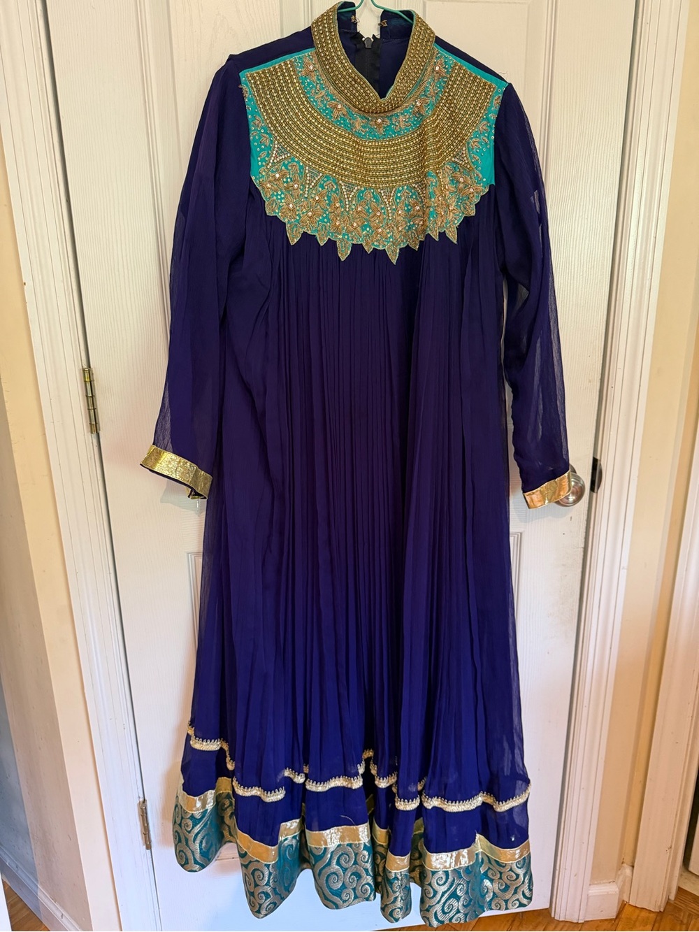 Womens eggplant purple anarkali kurti dupatta set
